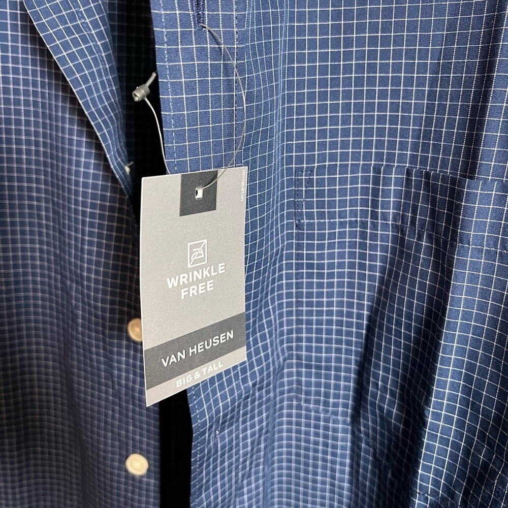 Van Heusen Blue Casual Button Down Shirt - Picture 3 of 4